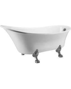 Акриловая ванна Retro 160x70 см отдельностоящая овальная с каркасом со сливом переливом матовая Grossman