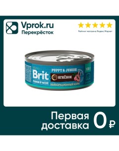 Влажный корм для щенков Brit Premium by Nature с ягненком 100г упаковка 12 шт Елецкий мясокомбинат