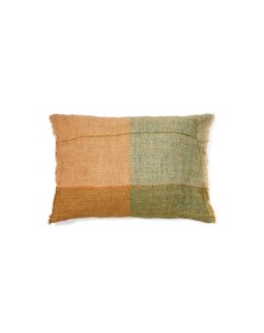 Чехол на подушку Sanna в зелено оранжевую клетку 100 лен 40 x 60 см La forma (ex julia grup)