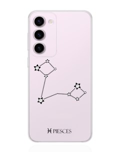 Чехол для Samsung Galaxy S23 с кристаллами Lux Рыбы Piesces прозрачный Musthavecase