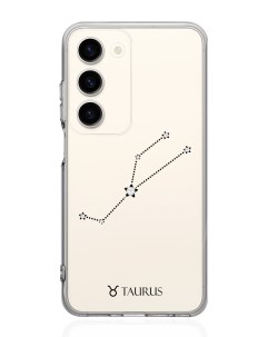 Чехол для Samsung Galaxy S23 с кристаллами Lux Телец Taurus прозрачный Musthavecase