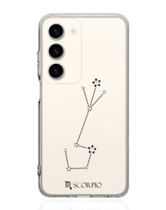 Чехол для Samsung Galaxy S23 с кристаллами Lux Скорпион Scorpio прозрачный Musthavecase