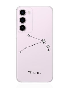 Чехол для Samsung Galaxy S23 с кристаллами Lux Овен Aries прозрачный Musthavecase