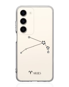 Чехол для Samsung Galaxy S23 с кристаллами Lux Овен Aries прозрачный Musthavecase