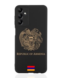Чехол для Samsung Galaxy A14 Золотой Герб Армении черный Signumcase