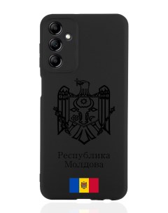 Чехол для Samsung Galaxy A14 Черный лаковый Герб Республики Молдова черный Signumcase