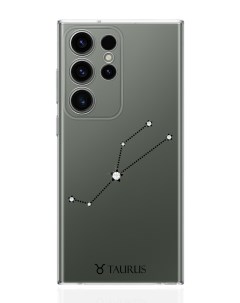 Чехол для Samsung Galaxy S23 Ultra с кристаллами Lux Телец Taurus прозрачный Musthavecase
