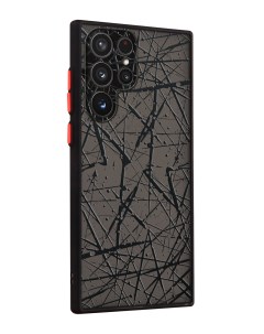Чехол для Galaxy S22 Ultra с защитой камеры Чёрный узор Mcover