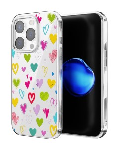 Чехол для iPhone 15 Pro противоударный Сердечки Mcover