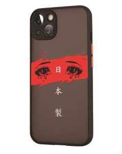 Чехол для iPhone 13 с защитой камеры Красно белые глаза аниме Mcover