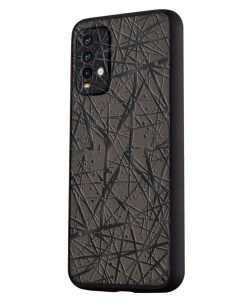 Чехол для Redmi 9T с защитой камеры Чёрный узор Mcover