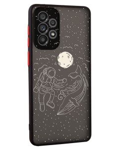 Чехол для Galaxy A73 5G с защитой камеры Космонавт и кит Mcover