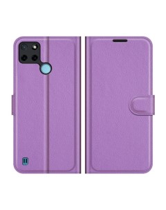 Чехол Wallet для смартфона Realme C21Y фиолетовый Printofon