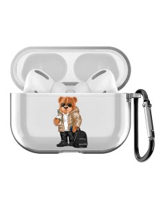 Чехол с карабином для Apple AirPods Pro Tony Style в очках прозрачный Musthavecase