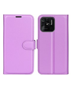 Чехол Wallet для смартфона Xiaomi Redmi 10C фиолетовый Printofon