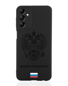 Чехол для Samsung Galaxy A14 Черный лаковый Герб Россия черный Musthavecase