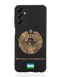 Чехол для Samsung Galaxy A14 Золотой Герб Узбекистана черный Signumcase