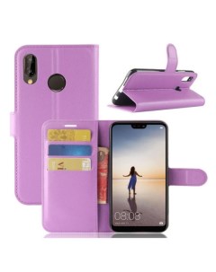 Чехол Wallet для смартфона Huawei P20 lite фиолетовый Printofon