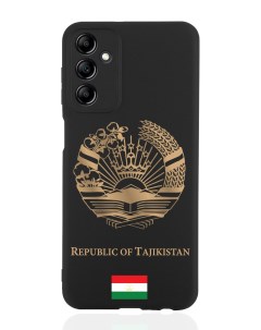 Чехол для Samsung Galaxy A14 Золотой Герб Таджикистана черный Signumcase