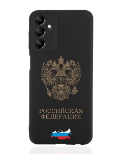 Чехол для Samsung Galaxy A14 Золотой Герб России черный Signumcase