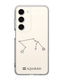 Чехол для Samsung Galaxy S23 с кристаллами Lux Водолей прозрачный Musthavecase