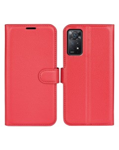 Чехол Wallet для смартфона Xiaomi Redmi Note 11 Pro красный Printofon