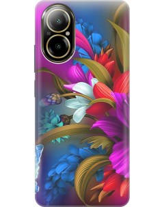Силиконовый чехол на Realme C67 с рисунком Фантастические цветы Gosso cases