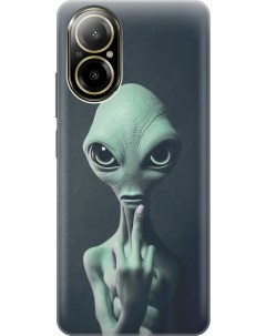 Силиконовый чехол на Realme C67 с рисунком Инопланетный фак Gosso cases