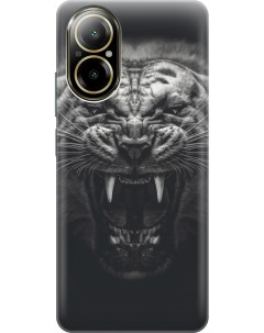 Силиконовый чехол на Realme C67 с рисунком Оскал тигра Gosso cases