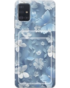 Силиконовый чехол на Samsung Galaxy A51 с принтом с карманом для карты прозрачный 783879 Gosso cases