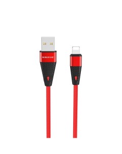 USB кабель BU10 Lightning Peneapple 1 2м 2 4А оплетка TPE красный Borofone