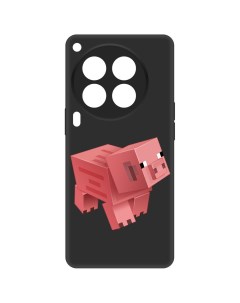 Чехол накладка Soft Case Minecraft Свинка для TECNO Camon 30 Premier 5G черный Krutoff