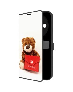 Чехол книжка Eco Book для Xiaomi Redmi A3 Медвежонок тебя любит черный Krutoff
