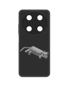 Чехол накладка Soft Case Minecraft Кошка для ITEL RS4 черный Krutoff
