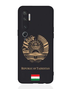 Чехол для Xiaomi Mi Note 10 10 Pro Золотой Герб Таджикистана черный Signumcase