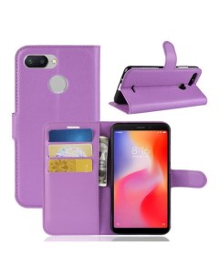 Чехол Wallet для смартфона Xiaomi Redmi 6 фиолетовый Printofon
