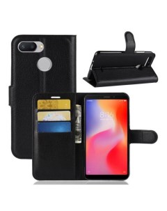 Чехол Wallet для смартфона Xiaomi Redmi 6 черный Printofon