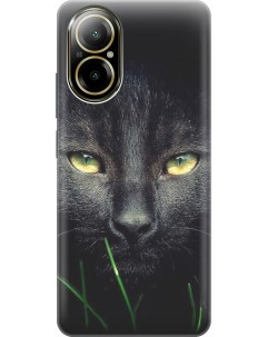 Силиконовый чехол на Realme C67 с рисунком Кошка в темноте Gosso cases