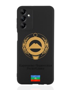 Чехол для Samsung Galaxy A14 Золотой Герб Карачаево Черкесии черный Signumcase