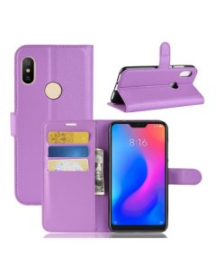 Чехол Wallet для смартфона Xiaomi Redmi Note 6 Pro фиолетовый Printofon