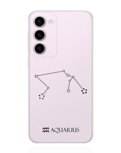 Чехол для Samsung Galaxy S23 с кристаллами Lux Водолей прозрачный Musthavecase