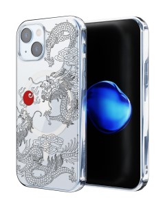 Чехол для iPhone 15 с MagSafe Японский дракон инь аниме Mcover