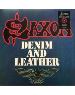 Saxon Denim And Leather 40th Anniversary Limited Red W Black Splatter Vinyl LP Iao