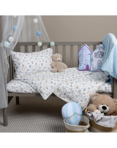 Комплект постельного белья Детский в кроватку 1 нав 40х60 Хлопок Бязь Мишки Galtex