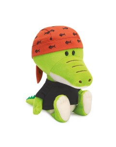 Мягкая игрушка Крокодильчик Кики в черной футболке и бандане 15 см Budi basa
