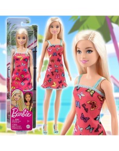 Кукла серия Супер стиль Fashionistas в розовом платье с бабочками Barbie