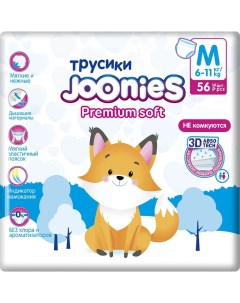 Premium Soft Подгузники трусики размер M 6 11 кг 56 шт Joonies