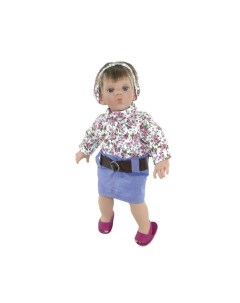 Кукла Джестито Поцелуй девочка в джинсовой юбке и цветастой блузке 38 см 12026 Lamagik