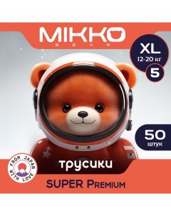 Подгузники трусики для детей Super Premium XL 12 20 кг 50 шт белый Mikko bear
