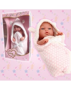 Кукла виниловая новорождённый малыш 40 см розовый конверт Budi basa